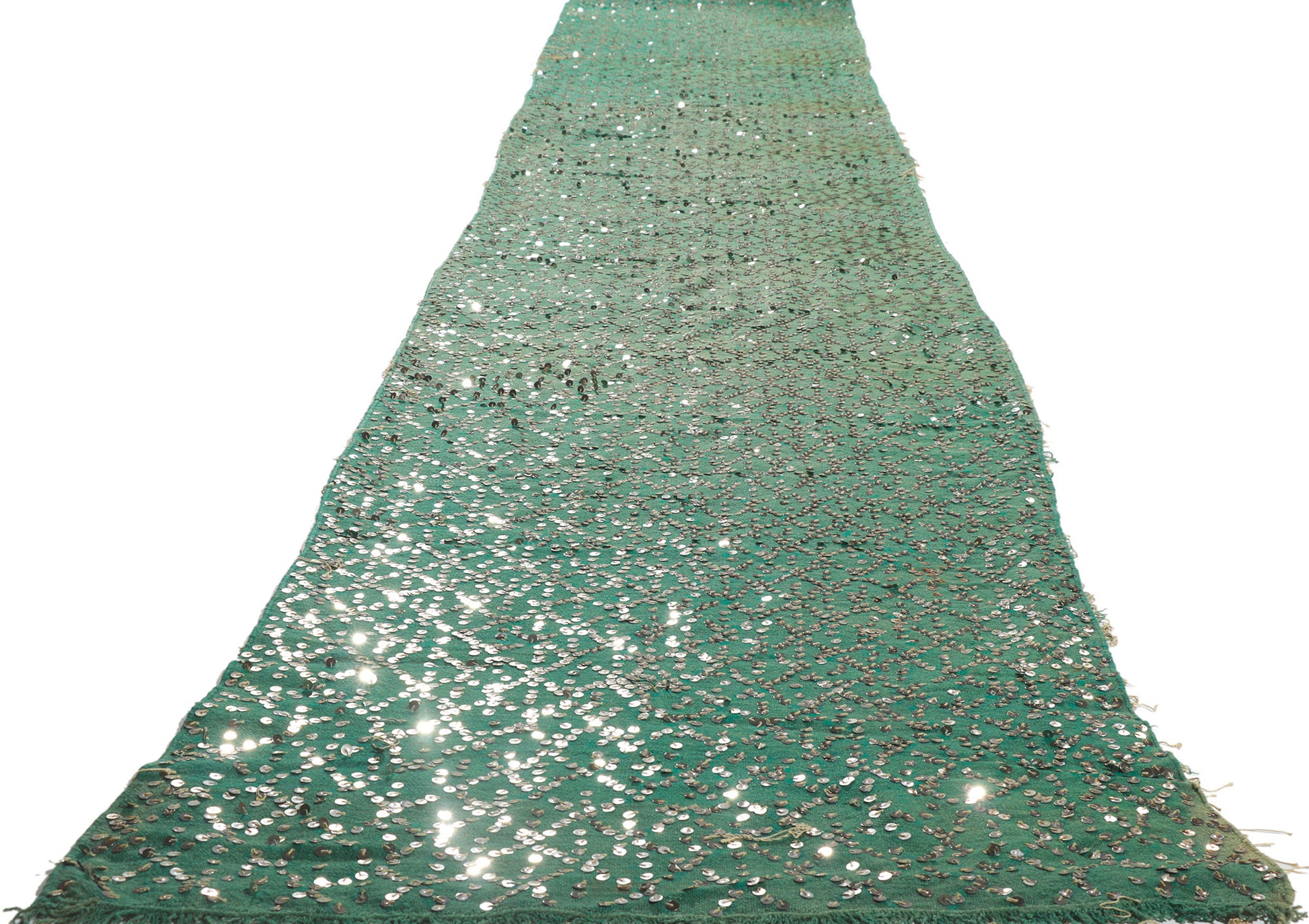 3 x 22 Vintage Moroccan Sequined Kilim Runner 21185