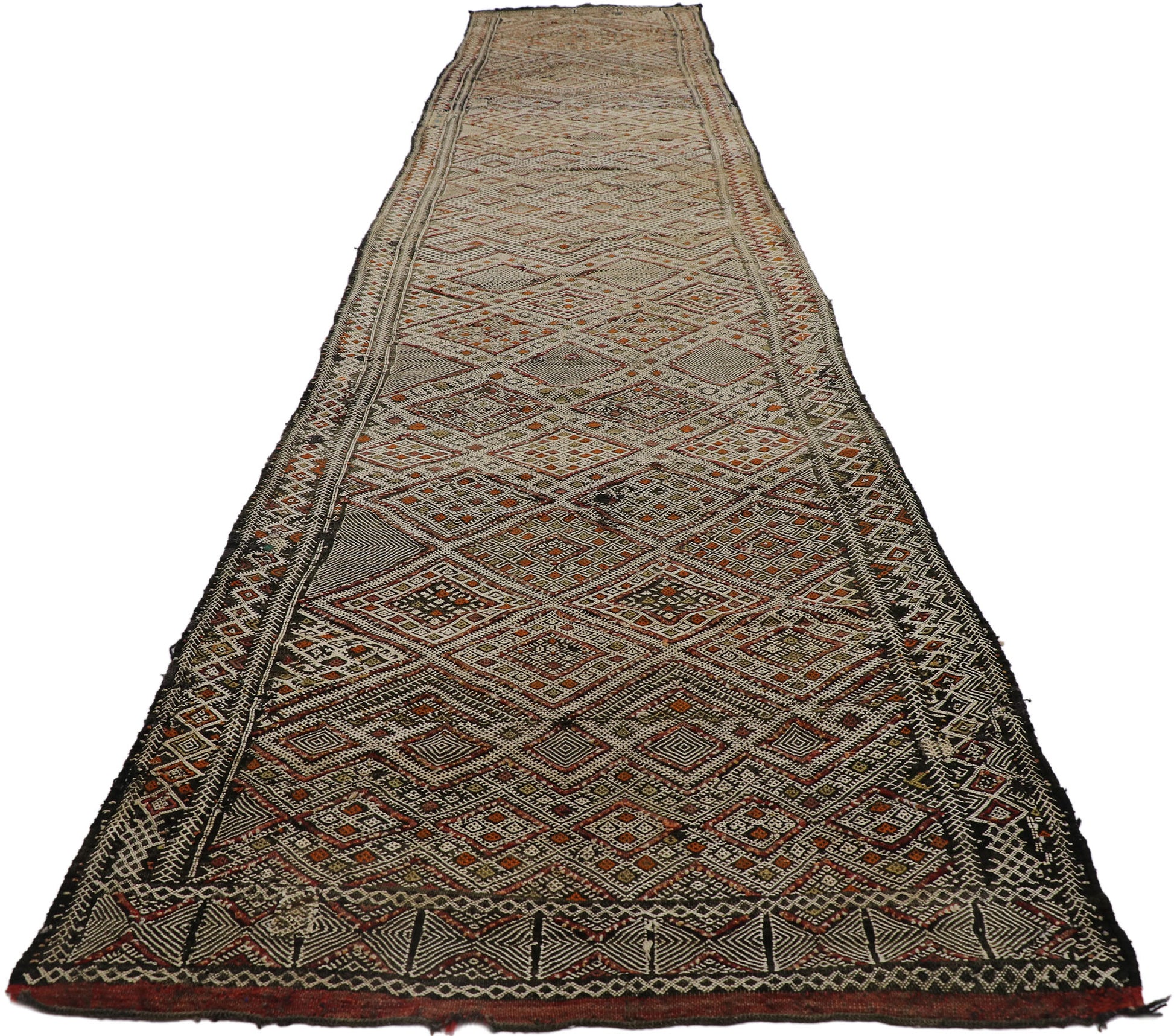 4 x 19 Vintage Zemmour Moroccan Kilim Runner 21188