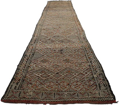 4 x 19 Vintage Zemmour Moroccan Kilim Runner 21188
