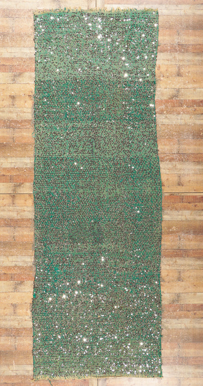 5 x 13 Vintage Moroccan Sequined Kilim Rug 21190