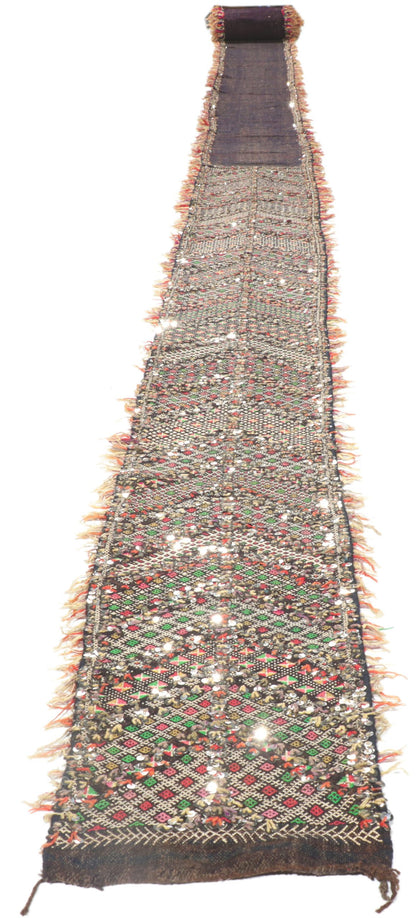 2 x 36 Vintage Moroccan Sequined Kilim Runner 21193