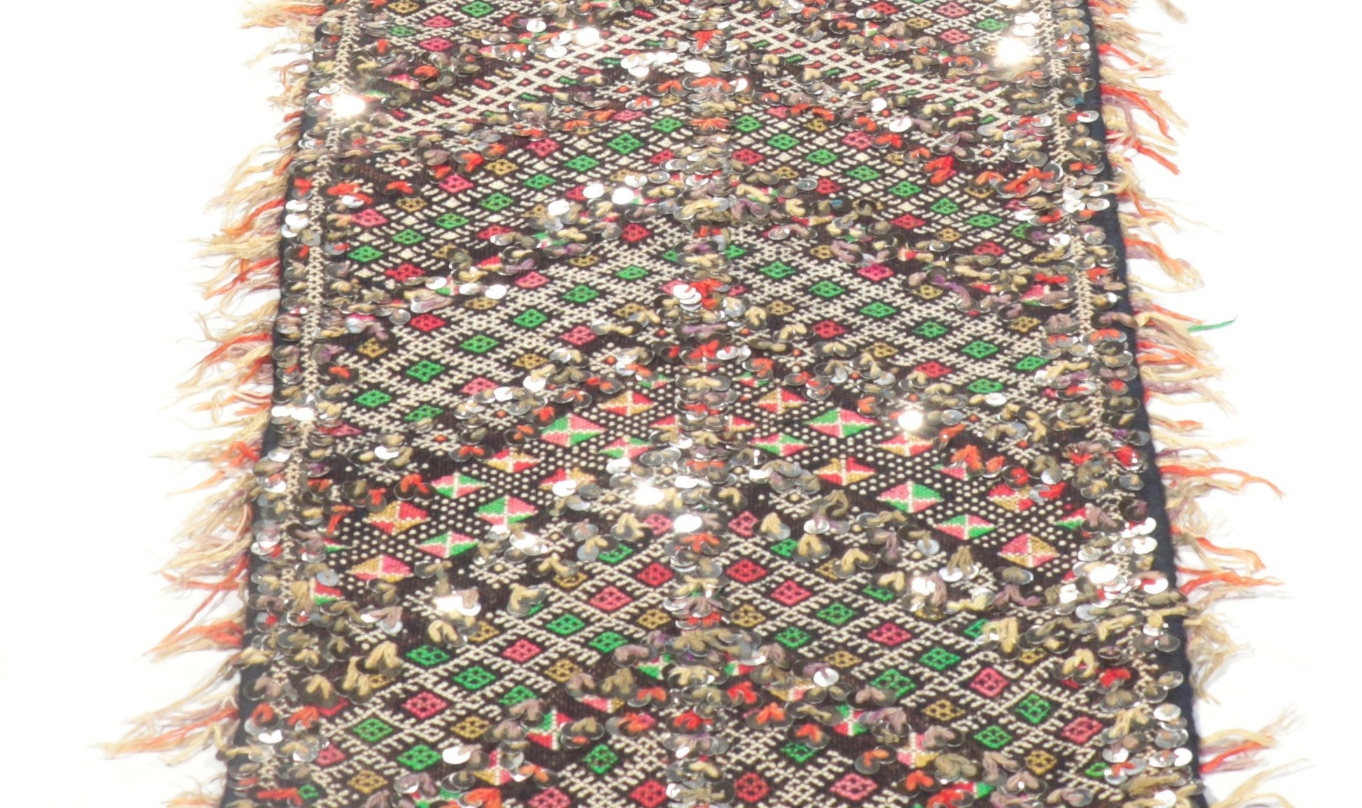 2 x 36 Vintage Moroccan Sequined Kilim Runner 21193