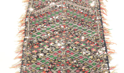 2 x 36 Vintage Moroccan Sequined Kilim Runner 21193