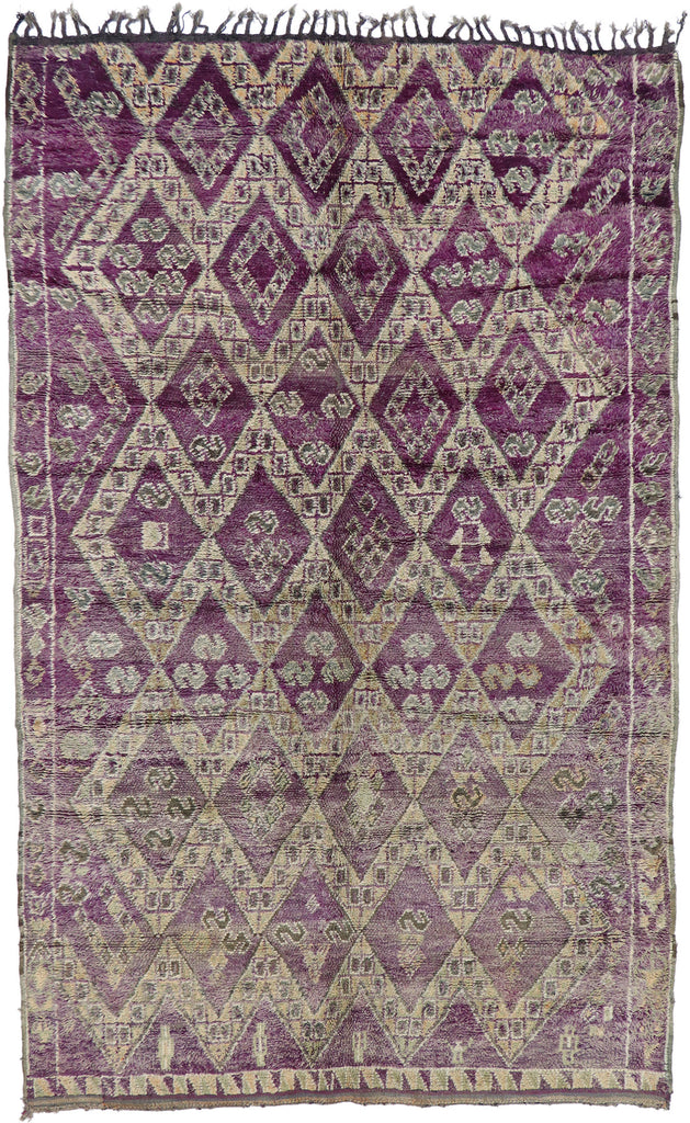 7 x 11 Vintage Purple Boujad Moroccan Rug 21203