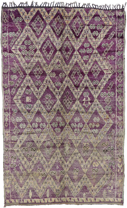 7 x 11 Vintage Purple Boujad Moroccan Rug 21203
