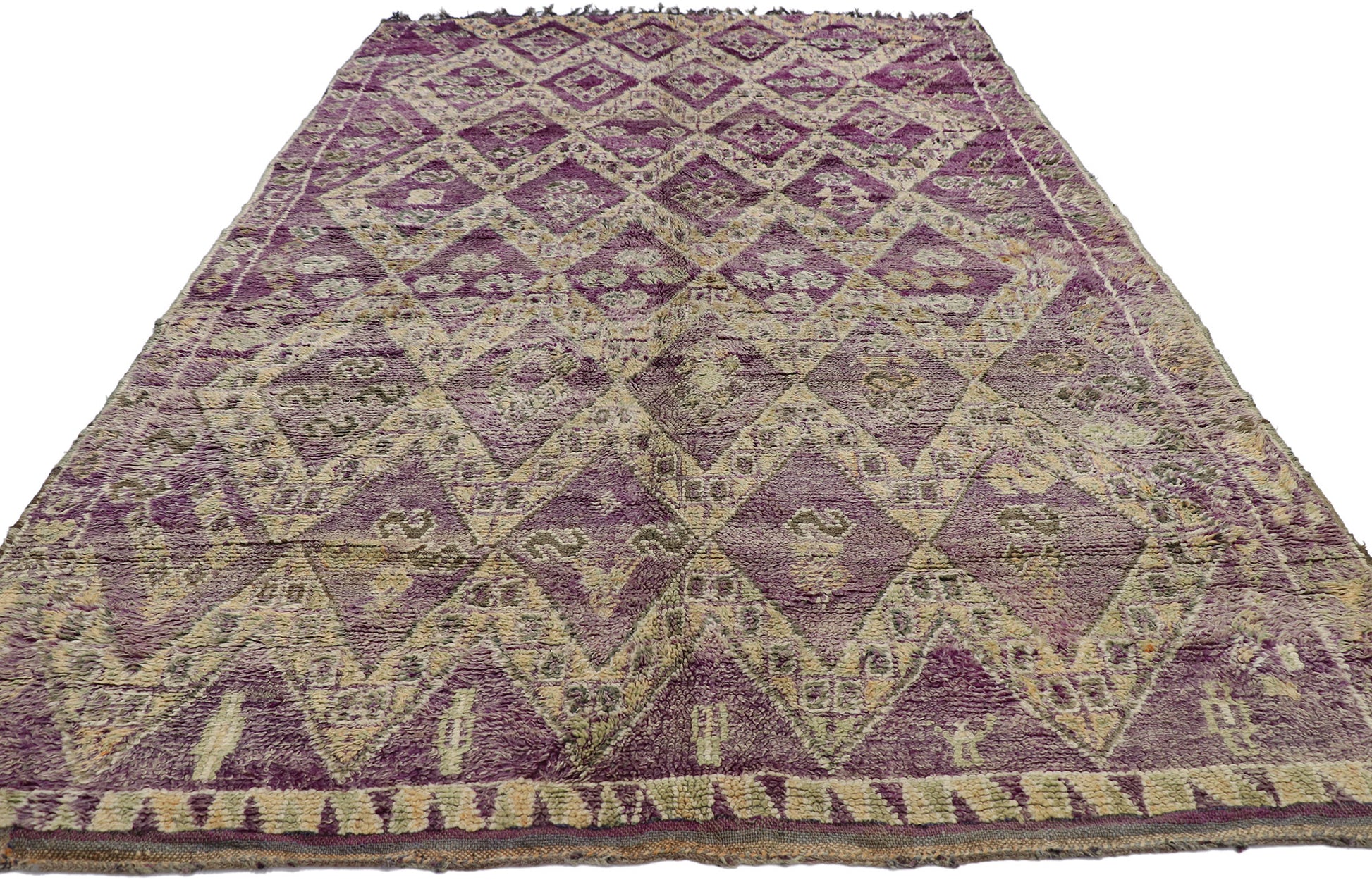 7 x 11 Vintage Purple Boujad Moroccan Rug 21203