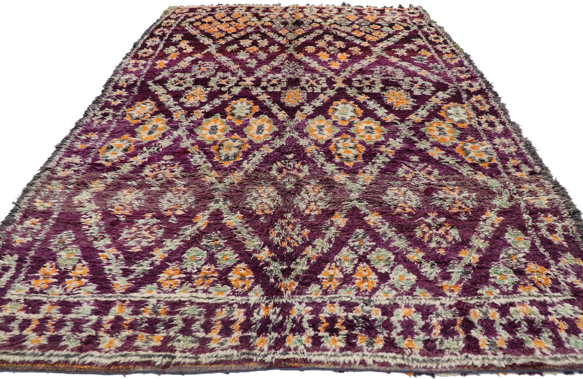 7 x 11 Vintage Purple Beni MGuild Moroccan Rug 21211