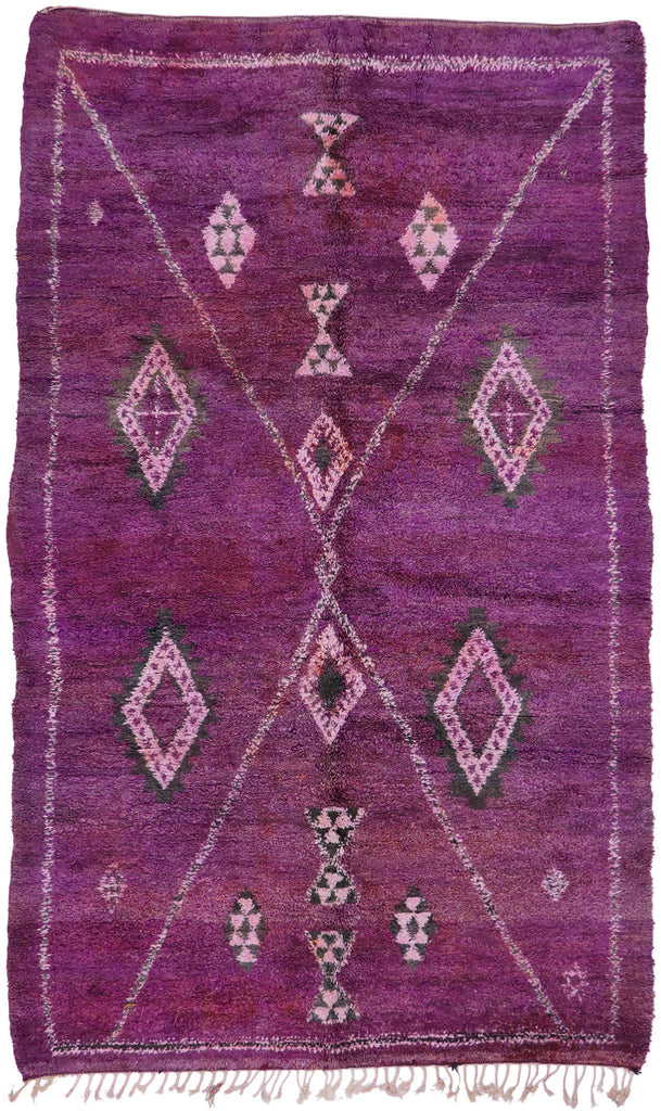 6 x 10 Vintage Purple Beni Mrirt Moroccan Rug 21223
