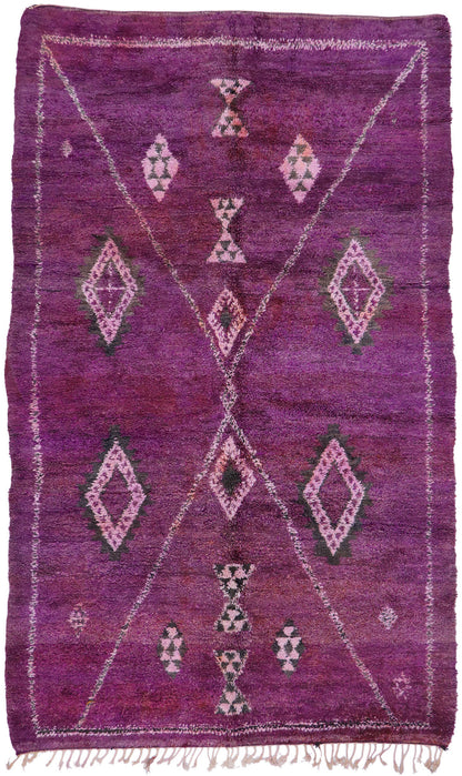 6 x 10 Vintage Purple Beni Mrirt Moroccan Rug 21223