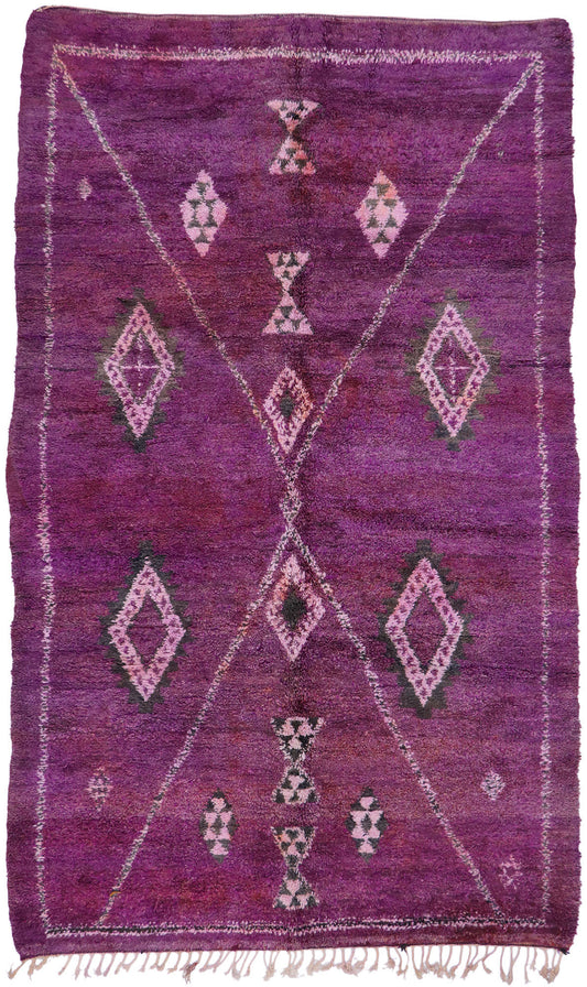 6 x 10 Vintage Purple Beni Mrirt Moroccan Rug 21223