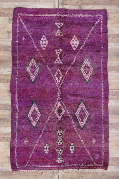 6 x 10 Vintage Purple Beni Mrirt Moroccan Rug 21223