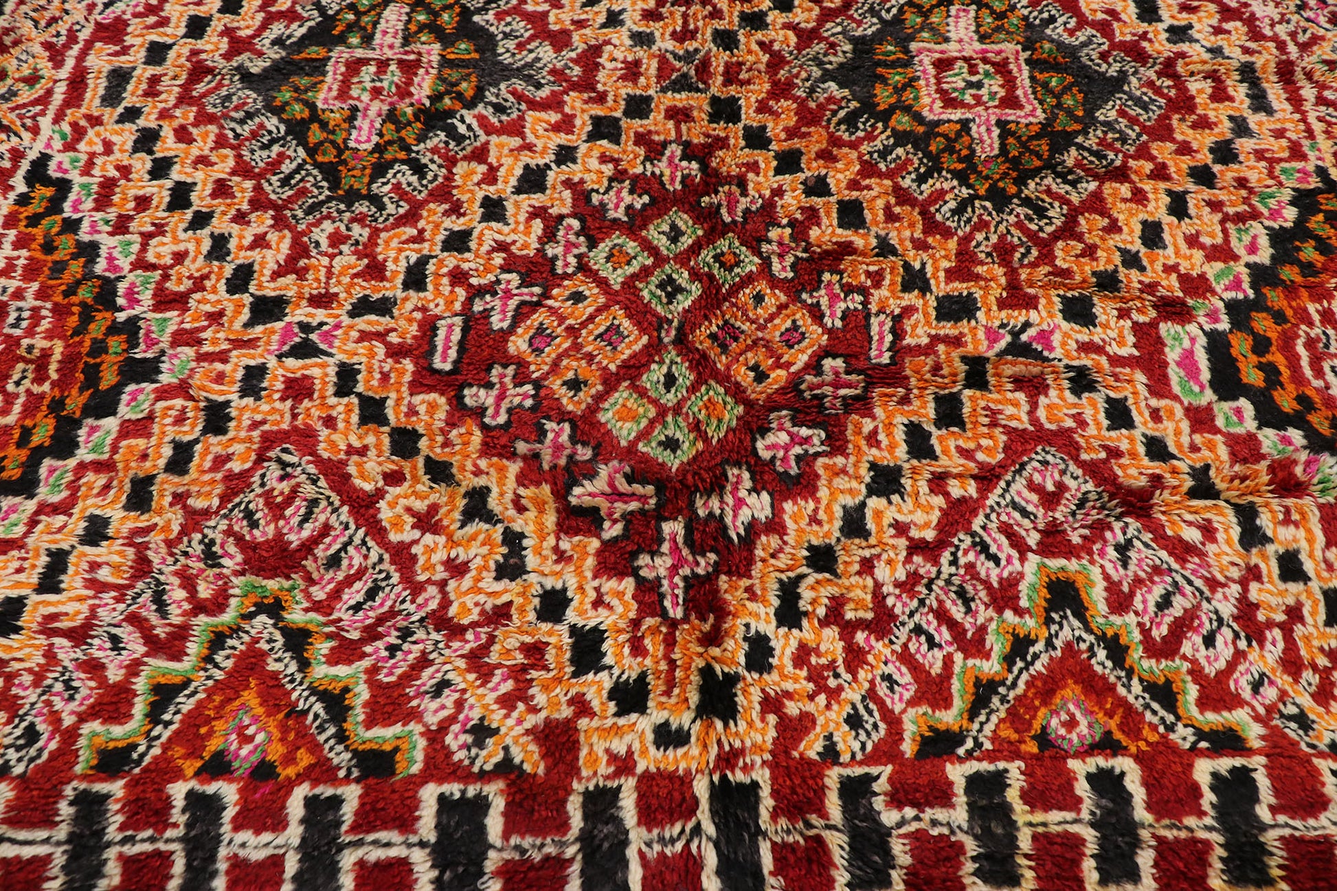 7 x 13 Vintage Red Moroccan Rug 21226