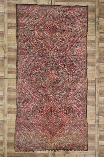 6 x 13 Vintage Red Beni MGuild Moroccan Rug 21229