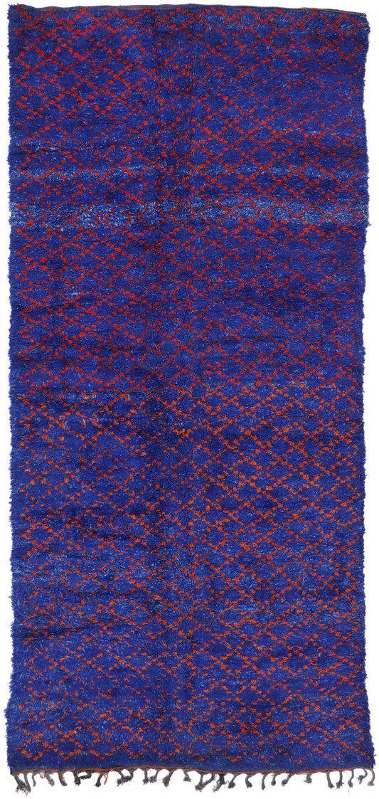 6 x 13 Vintage Blue Beni MGuild Moroccan Rug 21237