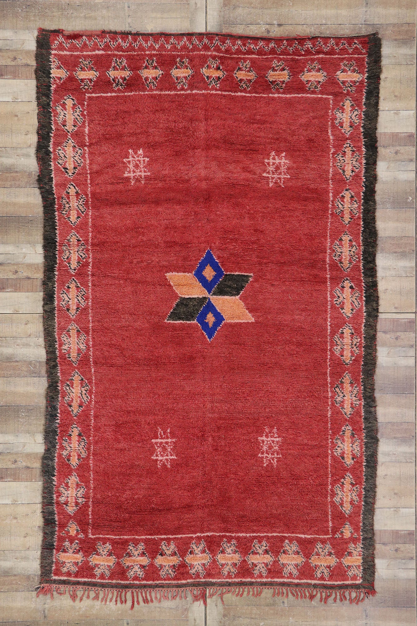 7 x 11 Vintage Red Taznakht Moroccan Rug 21272