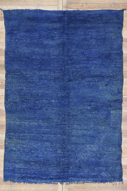 7 x 10 Vintage Blue Beni Mrirt Moroccan Rug 21280
