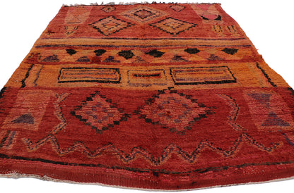 7 x 8 Vintage Red Moroccan Rug 21326