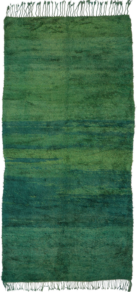 7 x 15 Vintage Green Beni Mrirt Moroccan Rug 21327