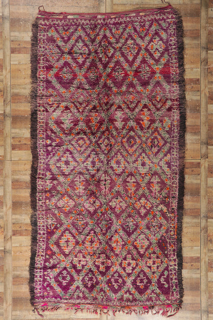 6 x 12 Vintage Purple Beni MGuild Moroccan Rug 21336