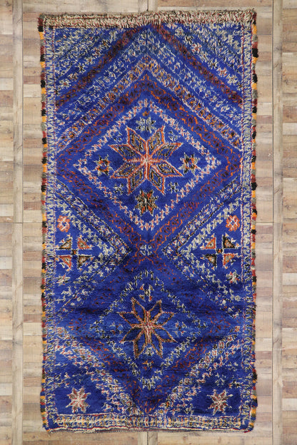 7 x 13 Vintage Blue Beni MGuild Moroccan Rug 21337