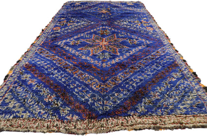 7 x 13 Vintage Blue Beni MGuild Moroccan Rug 21337