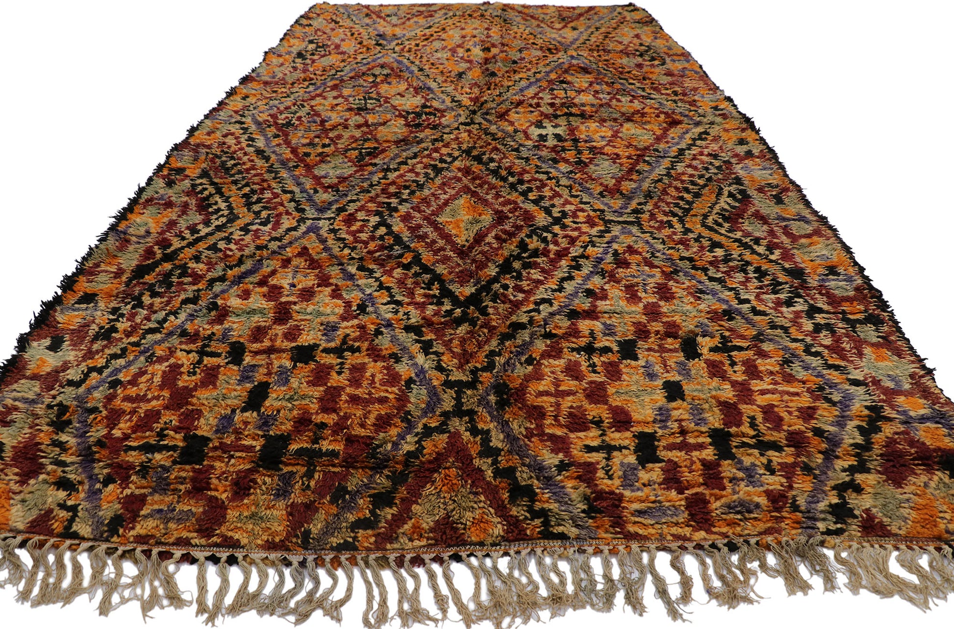 7 x 13 Vintage Beni M'Guild Moroccan Rug 21339
