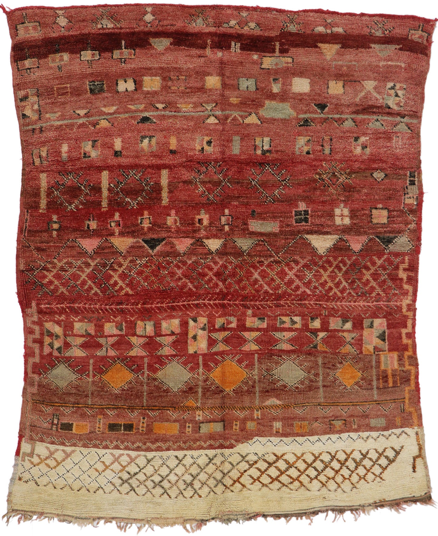 6 x 7 Vintage Boujad Moroccan Rug 21345