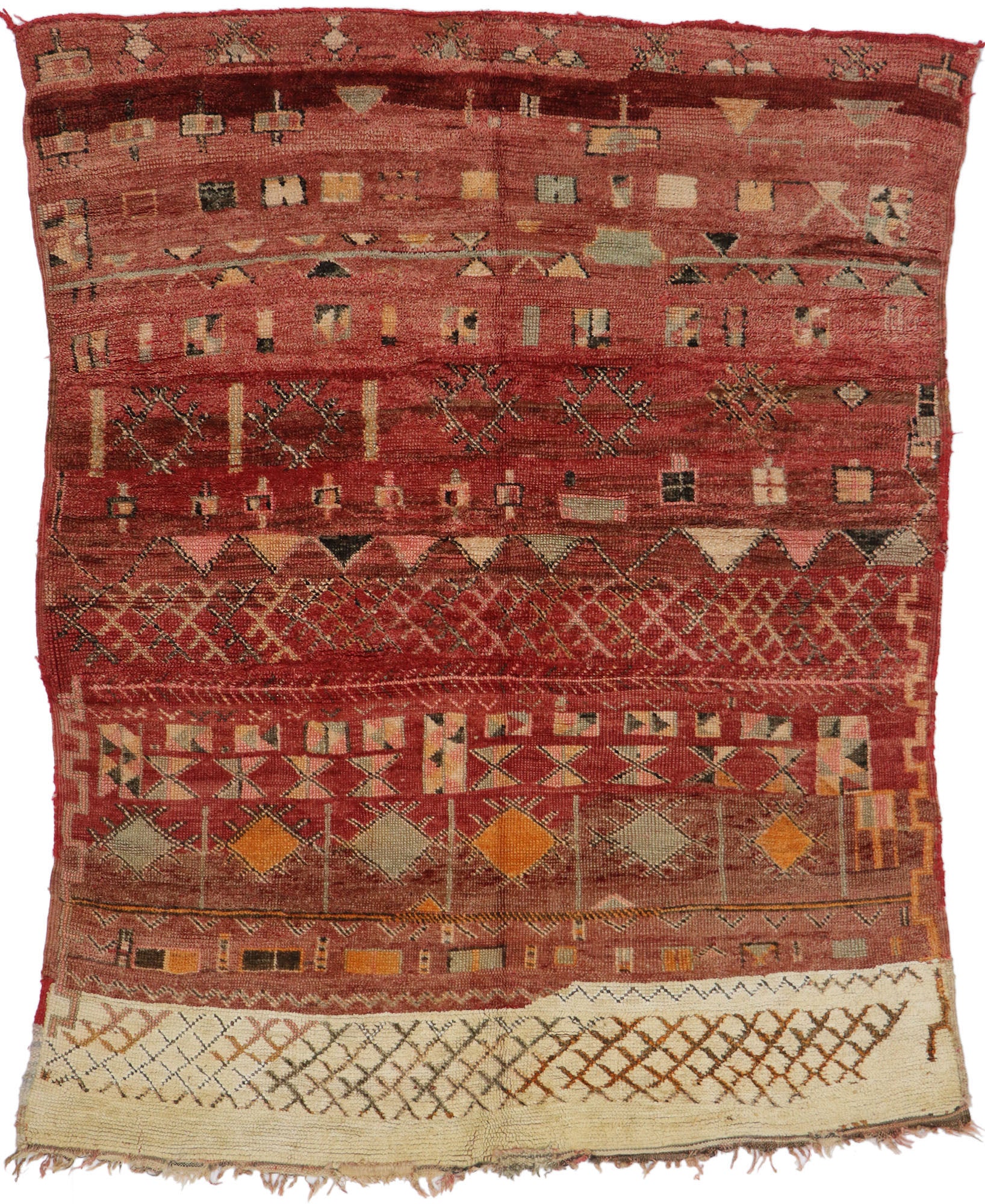 6 x 7 Vintage Boujad Moroccan Rug 21345