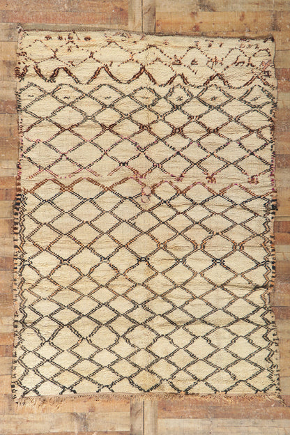 6 x 8 Vintage Moroccan Beni Ourain Rug 21352