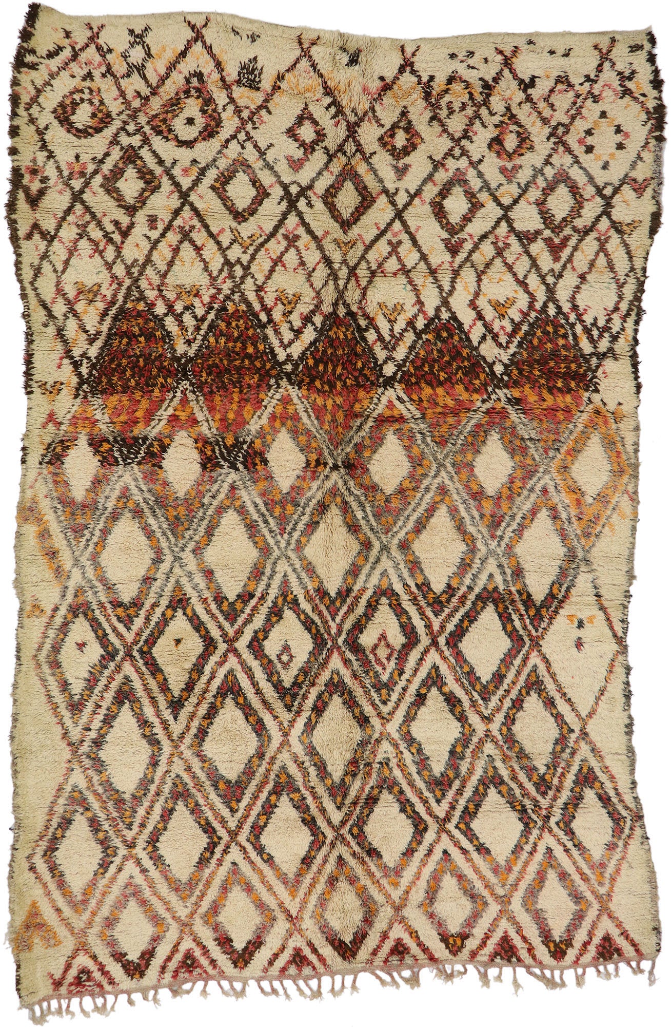 8 x 11 Vintage Moroccan Beni Ourain Rug 21353