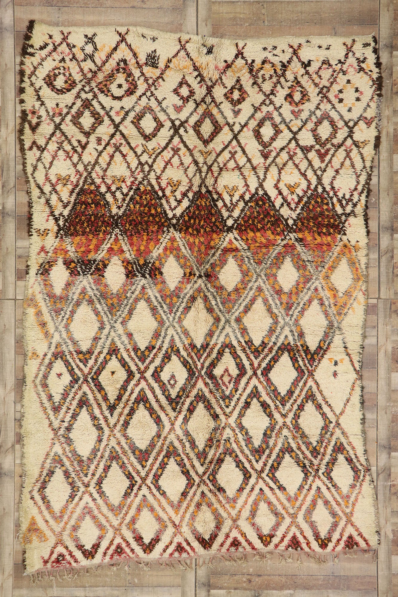 8 x 11 Vintage Moroccan Beni Ourain Rug 21353