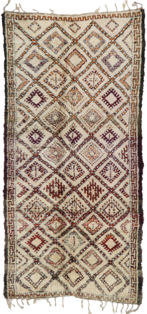 6 x 13 Vintage Moroccan Beni Ourain Rug 21355