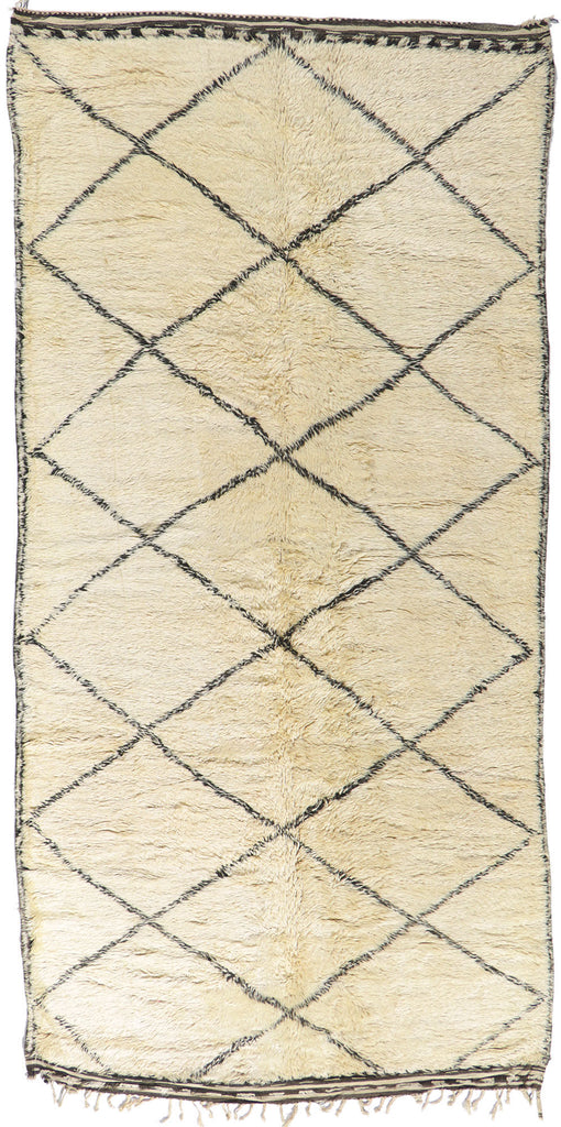 7 x 13 Vintage Moroccan Beni Ourain Rug 21358