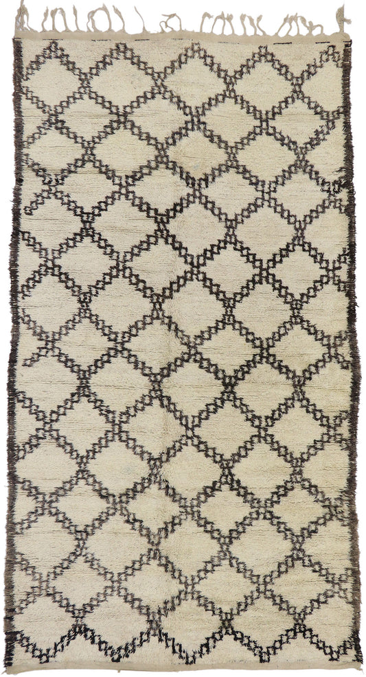 6 x 11 Vintage Moroccan Beni Ourain Rug 21366