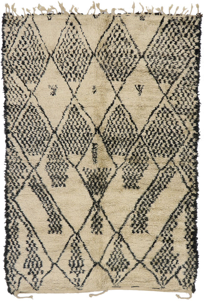 7 x 10 Vintage Moroccan Beni Ourain Rug 21368