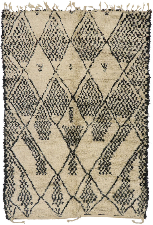 7 x 10 Vintage Moroccan Beni Ourain Rug 21368