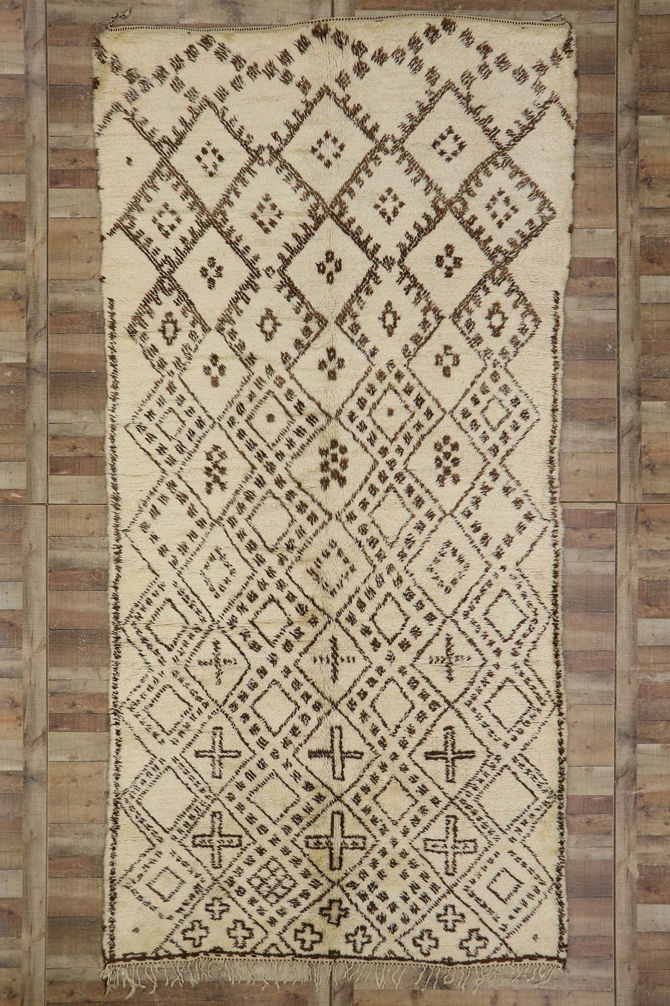 7 x 13 Vintage Moroccan Beni Ourain Rug 21371