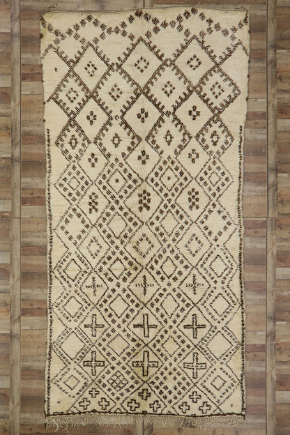 7 x 13 Vintage Moroccan Beni Ourain Rug 21371