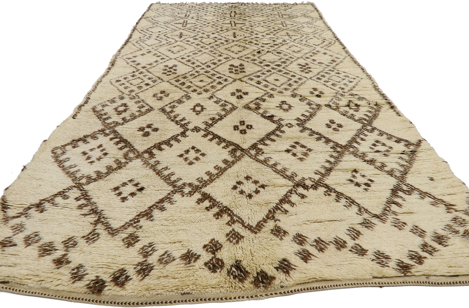 7 x 13 Vintage Moroccan Beni Ourain Rug 21371