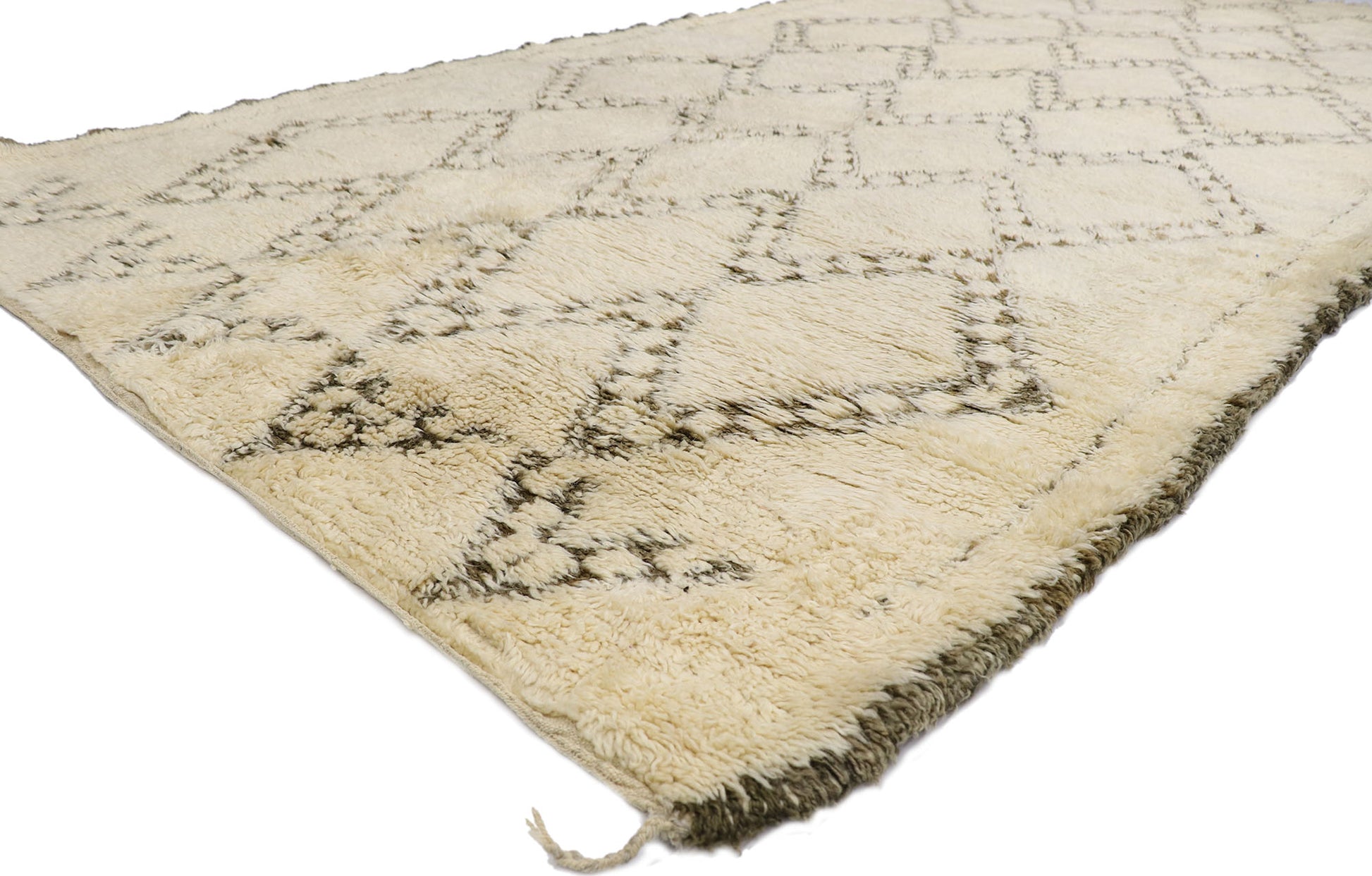 7 x 14 Vintage Moroccan Beni Ourain Rug 21372