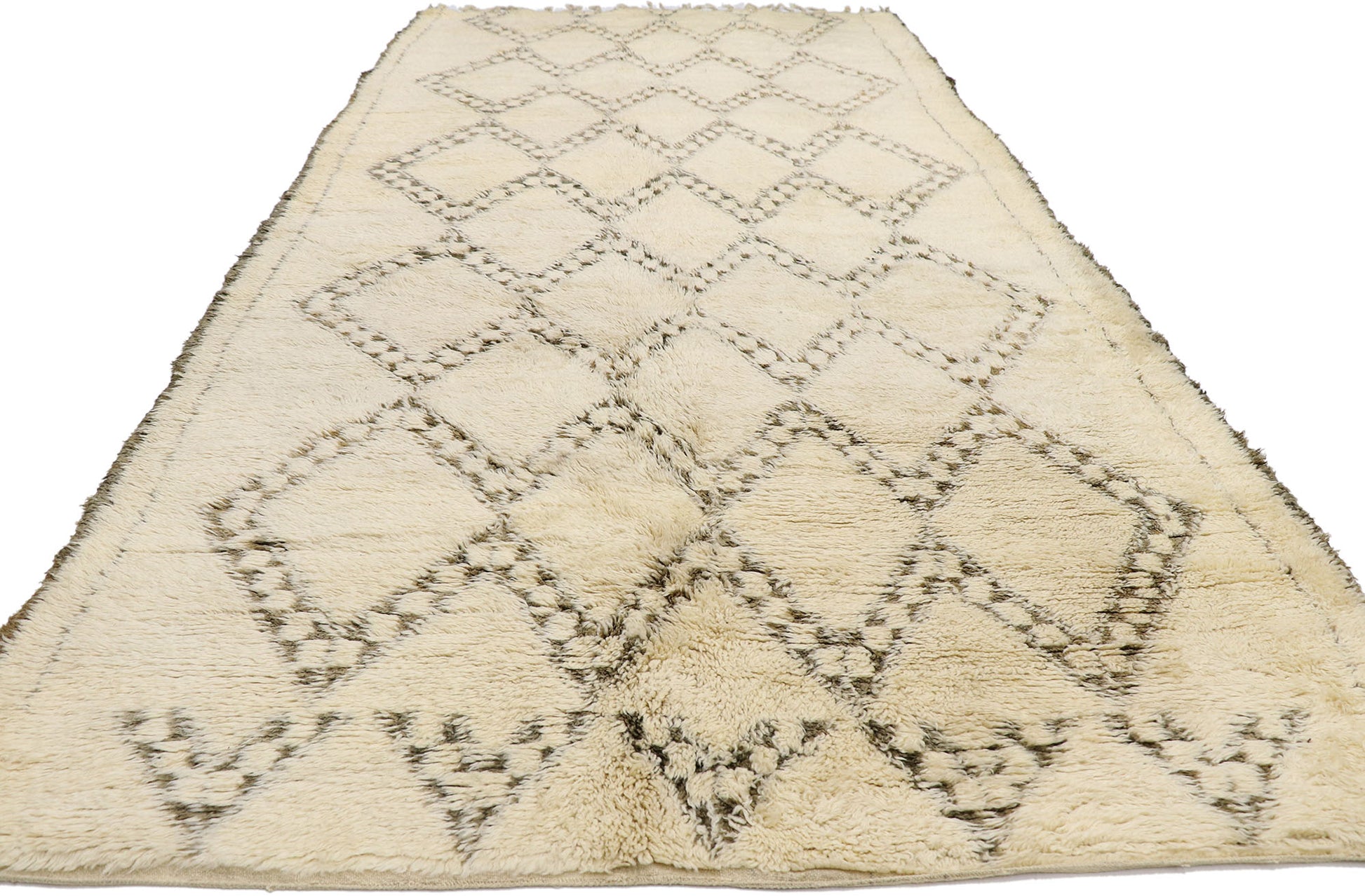 7 x 14 Vintage Moroccan Beni Ourain Rug 21372
