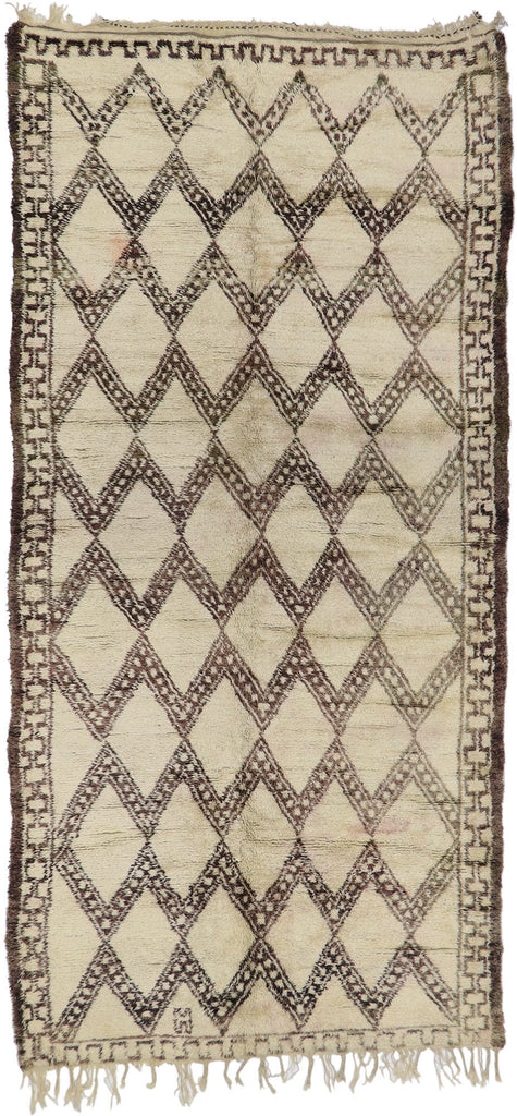 6 x 13 Vintage Moroccan Beni Ourain Rug 21385