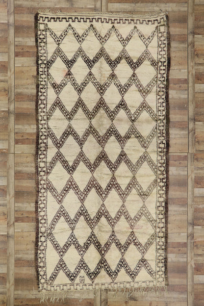6 x 13 Vintage Moroccan Beni Ourain Rug 21385
