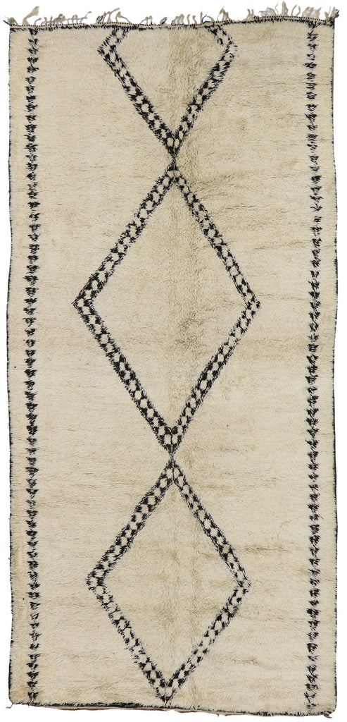 7 x 14 Vintage Moroccan Beni Ourain Rug 21387