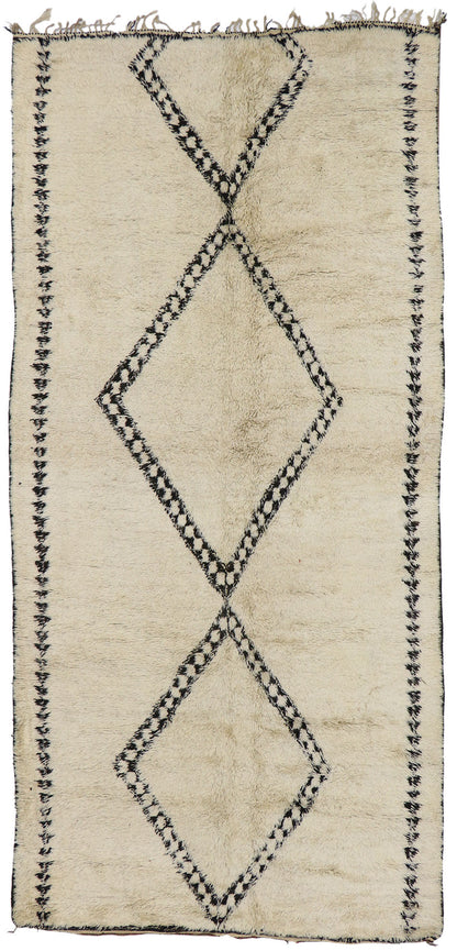 7 x 14 Vintage Moroccan Beni Ourain Rug 21387
