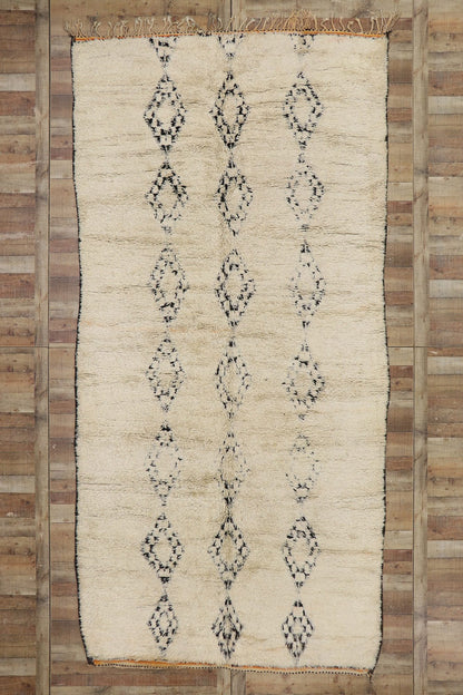 7 x 14 Vintage Moroccan Beni Ourain Rug 21391