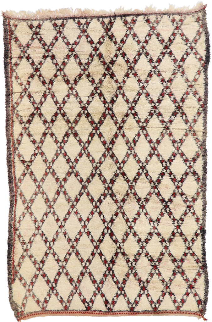 6 x 9 Vintage Moroccan Beni Ourain Rug 21392