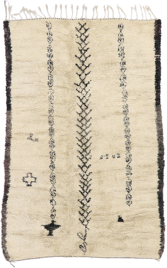 6 x 9 Vintage Moroccan Beni Ourain Rug 21399