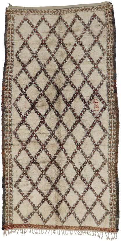 8 x 15 Vintage Beni Ourain Moroccan Rug 21405