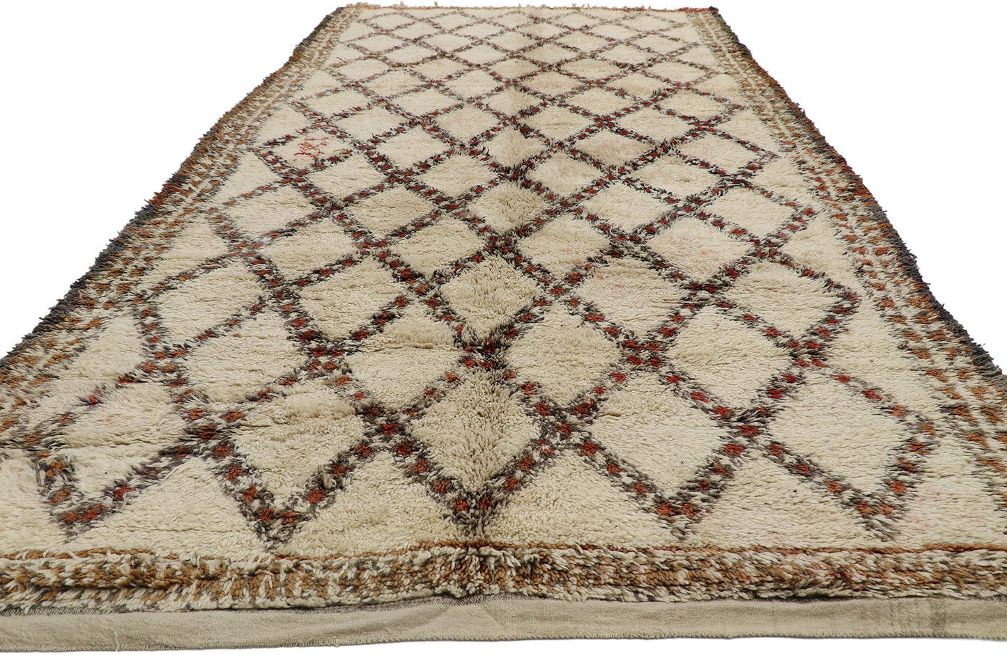 8 x 15 Vintage Beni Ourain Moroccan Rug 21405
